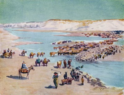 Chiliens traversant la frontière - Ernest William Christmas